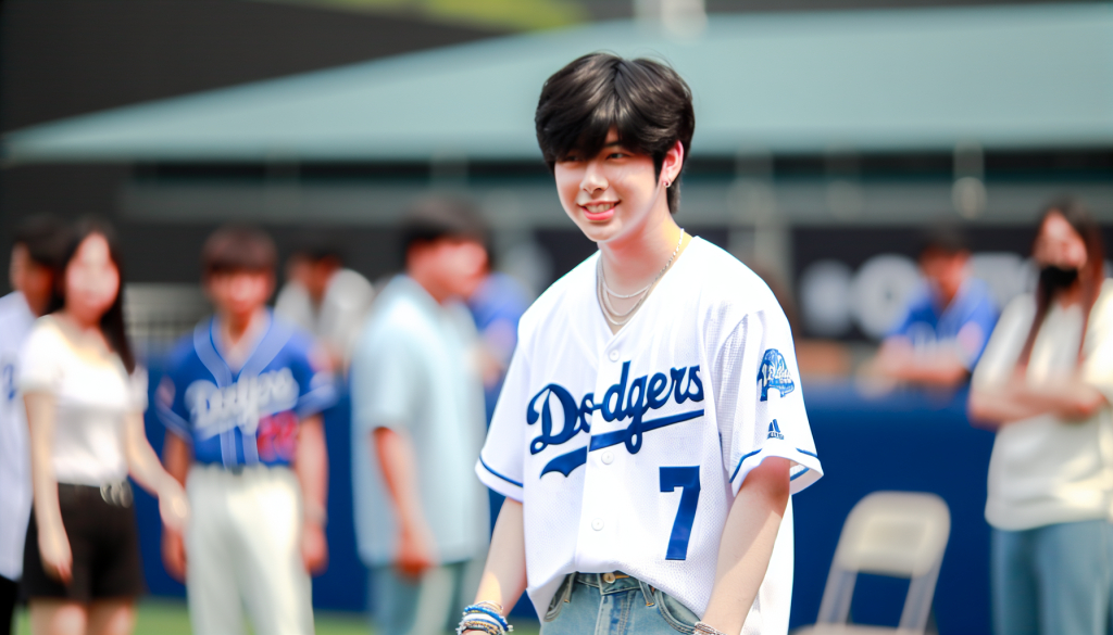 BTS star V delights crowd with ceremonial first pitch at Dodgers game and greets Shohei Ohtani