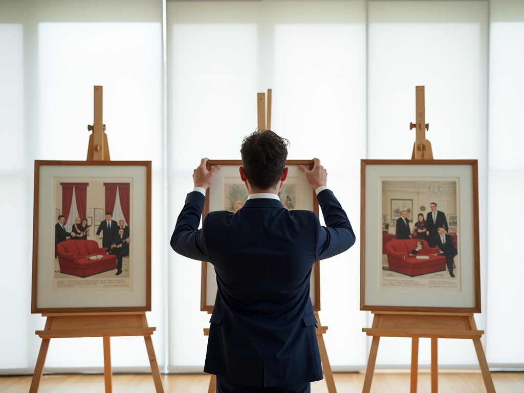 Norman Rockwell people-watched in the West Wing lobby. Now those drawings are on view for the public